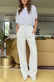 Made in Italy Cricket City Seamed Jogger Warm White